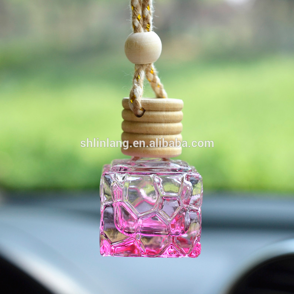 Wholesale 10ml Tiny Car Air Freshener Diffuser Clear Square Glass