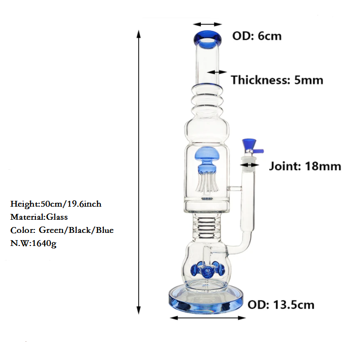 6 Bell Bottom Glass Bong Perc Premium Quality Tobacco Water Pipe Hookah  Bubbler