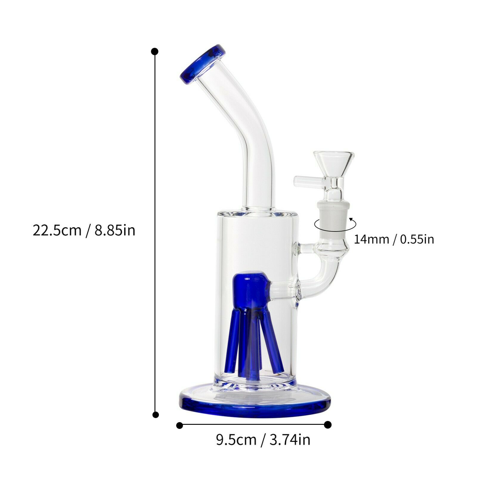burbujeador de tubo de agua de vidrio para fumar